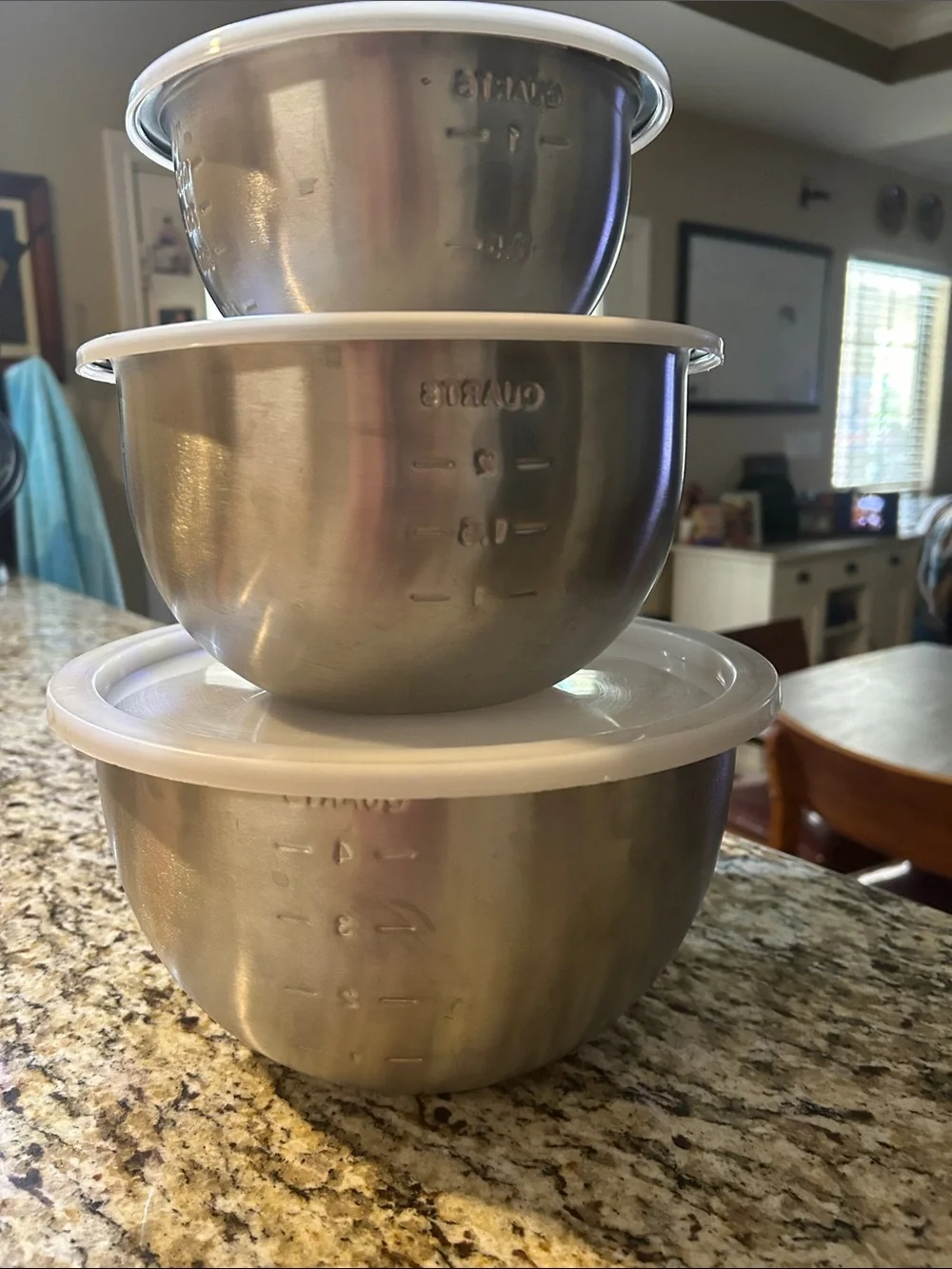 Stainless 3 Steel Mixing & Measuring Bowl Set with Lids